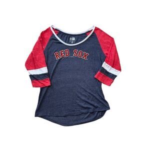 NEW ERA BOSTON RED SOX shirt, women's size 2X, 3/4 sleeve, VERY soft, Baseball